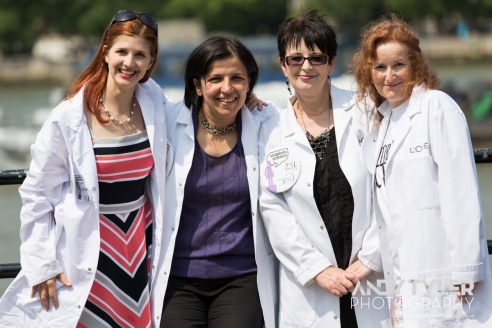 Left to Right: Dr Emily Cross, Dr Maria Grazia Vigliotti, Dr Julie Dunne, Prof Laura Piddock at Soapbox Science